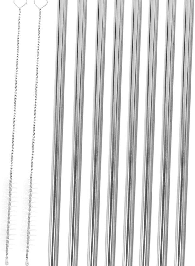 Stainless Steel Reusable Straws With Cleaning Brushes For Bubble Tea - Image 1